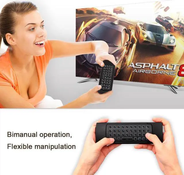 Alt view image 3 of 5 - Backlit Air Mouse Russian English 5 IR Learning keys for Android Smart TV Box pc 2.4G RF Wireless Keyboard PK G30s Remote