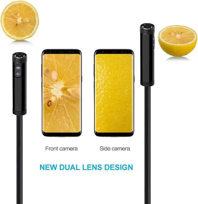 Alt view image 3 of 5 - 8mm 1m 3.5m 5m Dual Lens Endoscope Inspection Camera IP67 Waterproof 2MP Borescope Snake Inspection Tube Camera for Android PC