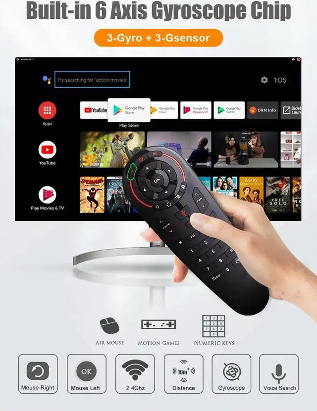 Alt view image 4 of 5 - Voice Remote control 2.4G Wireless Air Mouse 33 keys IR learning Gyro Sensing Smart remote for Game android tv box