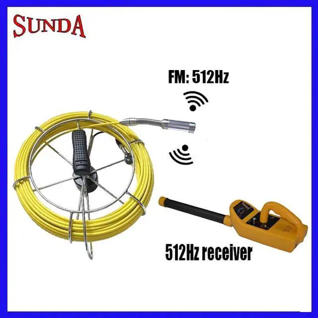 Alt view image 4 of 5 - set 512hz sonde pipe inspection camera 50meter cable 512hz transmitter &receiver ABS yellow box dvr video recording