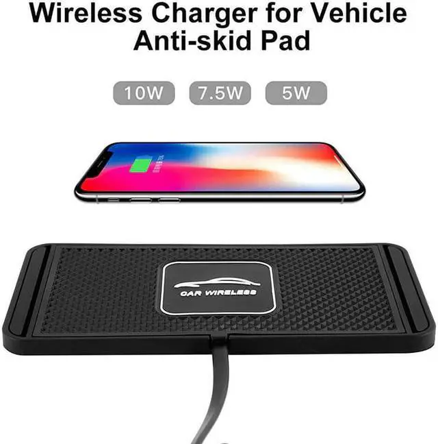Alt view image 2 of 5 - Car Wireless Charger Pad Fast Charging Dock Station Non-slip Mat Car Dashboard Holder for iPhone 11 Pro Max Samsung S10 Plus