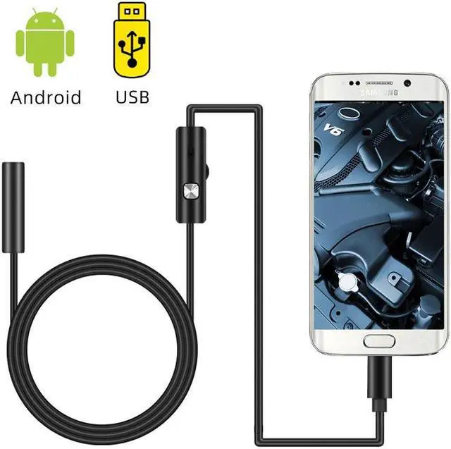 Alt view image 2 of 5 - Camera Mini Camcorders 7mm Flexible Micro USB Inspection Borescope Camera 6LEDs Adjustable IP67 Waterproof