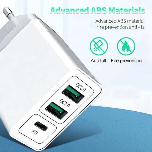 Alt view image 2 of 5 - 3 Ports USB PD Charger 36W Quick Charge 4.0 3.0 Fast Charger Mobile Phone Fast Charging Travel Wall Device EU US UK Plug Adapter