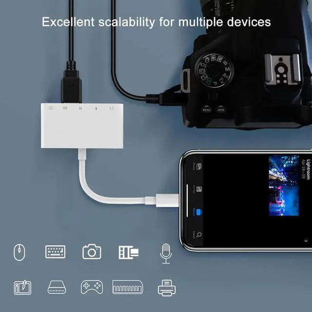 Alt view image 2 of 5 - C67 Lightning to USB3.0 SD TF 3.5MM Audio 5IN1 Adapter MicroUSB USB Card Reader For Iphone 6 7 8 11 X IOS13 Multi Convert