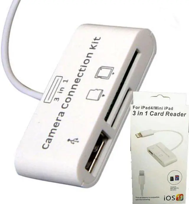 Alt view image 2 of 3 - Card Reader Micro SD Camera DSLR Link Adapter for iPad,iphone X 8 7 6 5 iOS 12