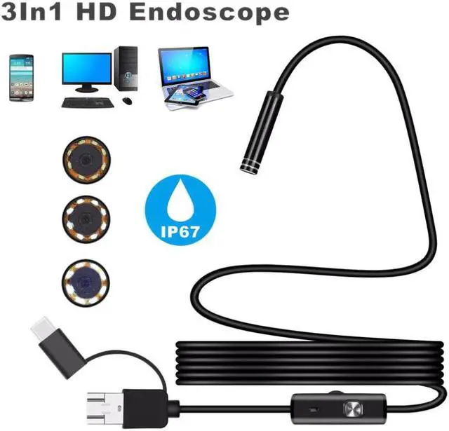 Main image of Endoscope Camera 1200P Sewer Drain Snake Security Usb Camera HD Endoscopic Pipe Locator Usb Borescope Mini Camera