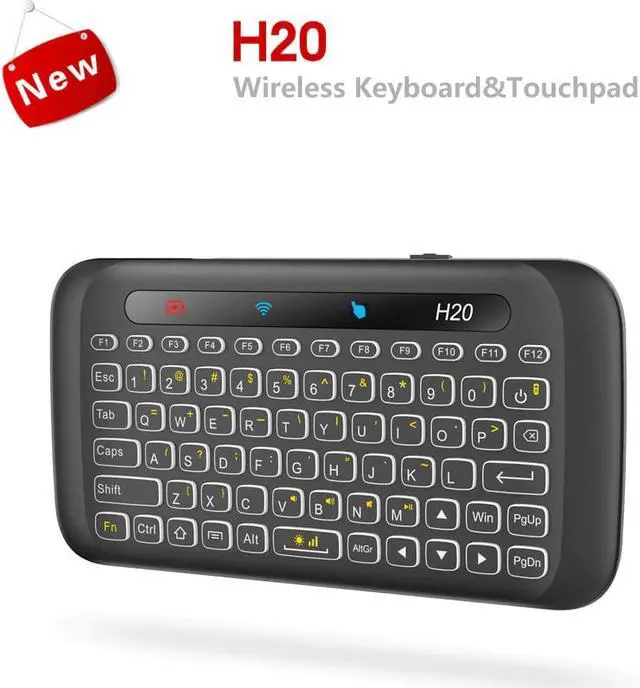 Alt view image 2 of 5 - H20 Mini Wireless Keyboard Backlight Touchpad Air mouse IR Leaning Remote control For Andorid BOX Smart TV Windows