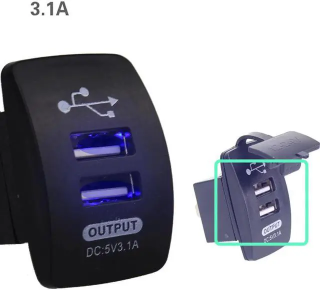 Alt view image 5 of 5 - Car Charger Waterproof Dual Port Auto Adapter Outlet DC 12V 24V Mobile Phone Charger For Iphone for