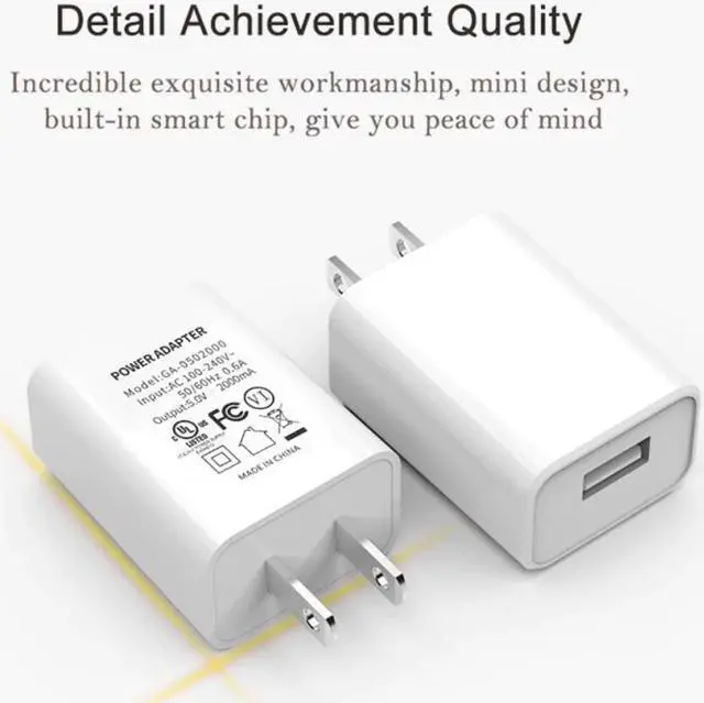Alt view image 4 of 5 - 5V 2A USB Wall 3C Certified Charger One Port Home Travel Plug Charging Block Cube Power Adapter Replacement For Phone