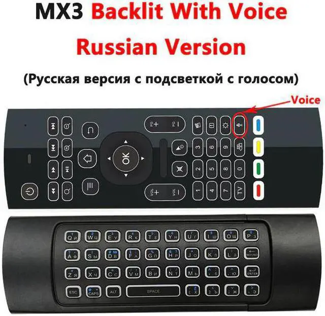 Alt view image 2 of 5 - voice Backlit Air Mouse T3 Google Smart Remote Control IR 2.4G RF Wireless Keyboard For X96 mini H96 MAX X2 PRO Android TV