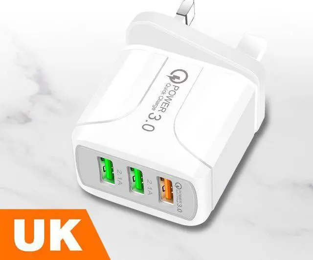 Alt view image 3 of 5 - Plug Quick Charge QC 3.0 Fast Charger 3 Multi-Port USB Portable Charging Phone Charger For IPhone