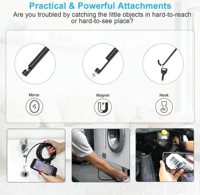 Alt view image 4 of 5 - WIiFi Endoscope HD Inspection Camera Waterproof  Borescope 1080P 6500K 5.5mm Scanner Android IOS PC HD Endoscope Meter