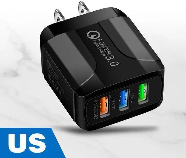 Alt view image 5 of 5 - USB Quick Charger EU US UK Plug Wall Power Adapter Chargers For Type C Micro USB C Cable For    TXTB1