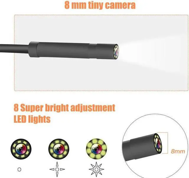 Alt view image 5 of 5 - IP67 8MM Lens Screen inspection endoscope camera waterproof borescope 4.3 inch HD TFT IPS Screen camera Car Monitor