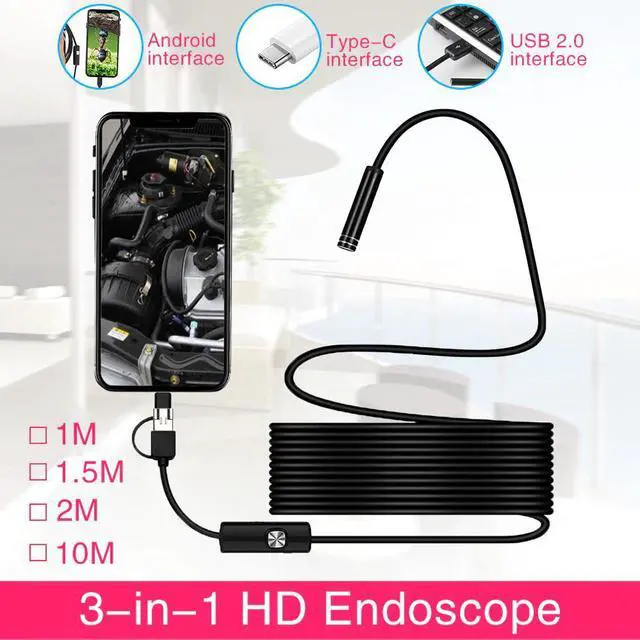 Alt view image 4 of 7 - 7mm Endoscope Camera 2 in 1 Micro USB Mini Camcorders Flexible IP67 Waterproof 6 LED Borescope Inspection Camera Android Loptop