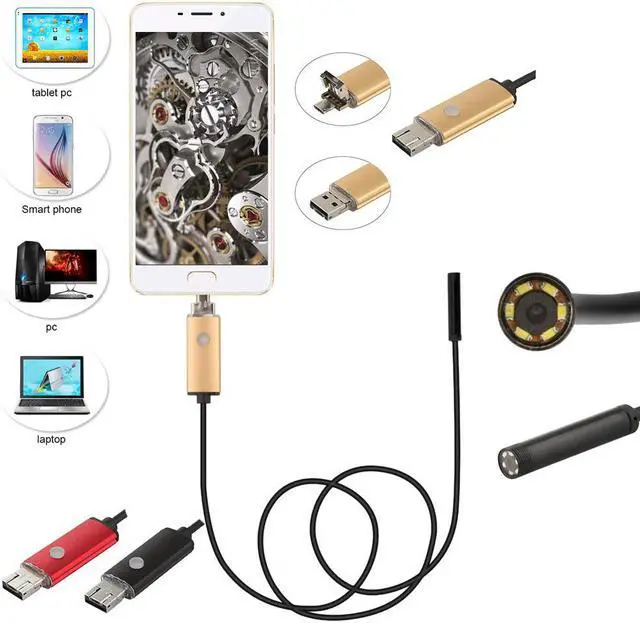 Alt view image 3 of 5 - 7mm/5.5mm Lens 1280*720 Android Endoscope Camera USB Borescope For PC Phone Waterproof Inspection Camera Led Light