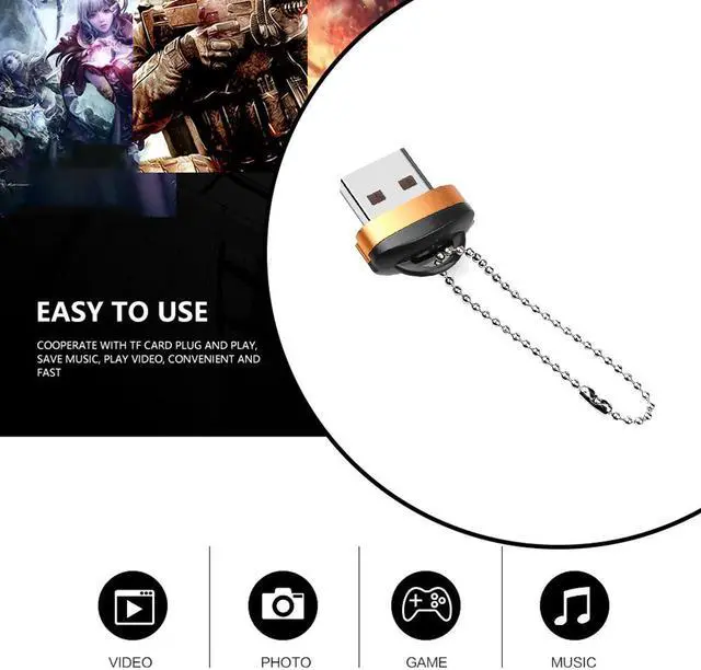 Alt view image 5 of 5 - Portable Mini USB 2.0 Micro SD Card Reader PC Laptop Plastic Lid Phone Camera Micro SD TF Memory Card High Speed