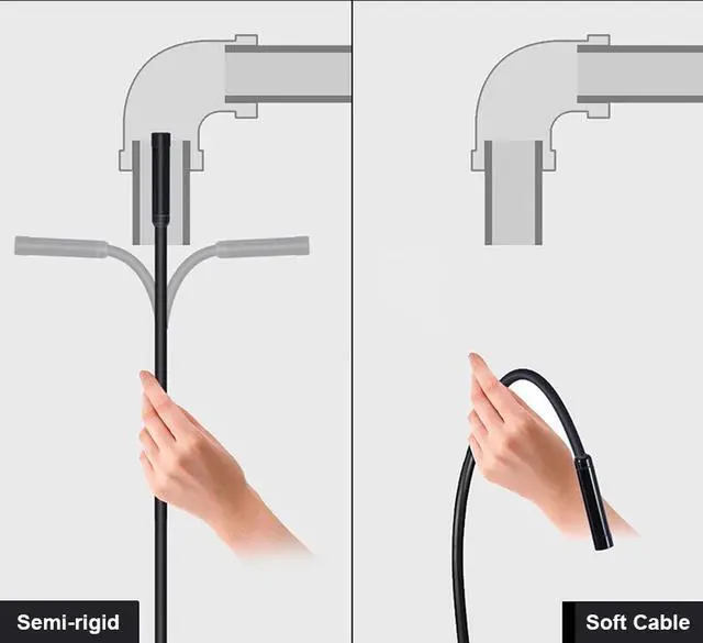 Alt view image 3 of 5 - Mini Endoscope Camera 7mm 2m 1m 1.5m Flexible Hard Cable Snake Borescope Inspection Camera for Android Smartphone PC