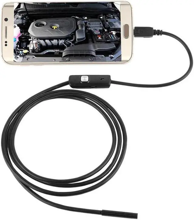 Alt view image 2 of 5 - 6 LEDs 1M/7mm Lens Mini Endoscope Camera Waterproof Inspection Borescope USB Camera for Android PC Phone & Notebook Device