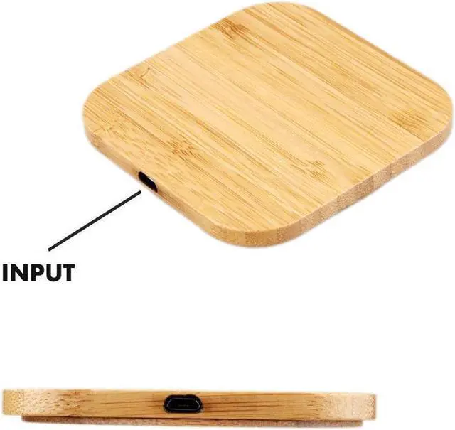 Alt view image 5 of 5 - Charger Charging Slim Wood Pad For iPhone 11 8 8Plus X Smart Phone Fast Charger for   S9 S8 S10 Plus