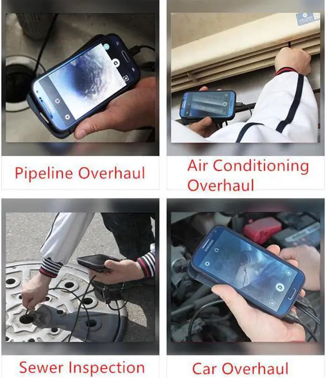 Alt view image 2 of 5 - 5M 3M 2M 7mm Inspection Borescope Camera Endoscope Camera Flexible IP67 Waterproof for Android PC Notebook 6LEDs Adjustable