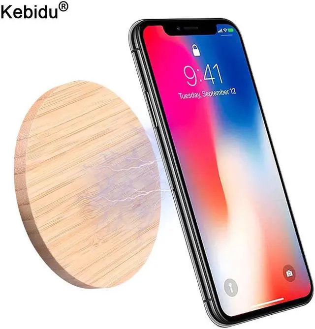 Main image of Portable Qi Wireless Charger Slim Wood Charging Pad For iPhone 8 Plus X Wireless Phone Charger For Samsung S6 S7 S9 S8