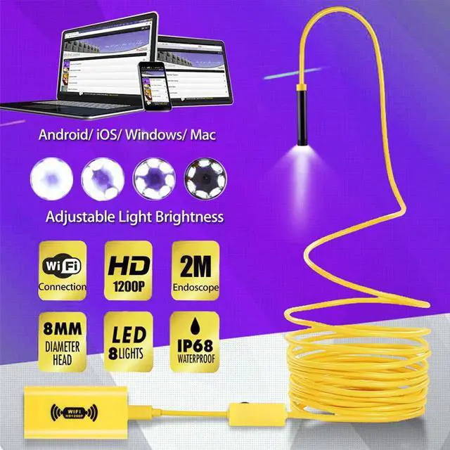 Main image of WIFI Endoscope Inspection Camera Wireless Borescope Endoscope Camera Hard Cable WIFI Endoscope for Android/IOS SmartPhone