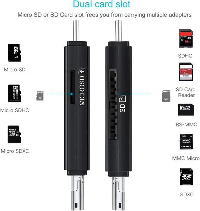 Alt view image 2 of 5 - Micro SD Card Reader USB 3.0 Card Reader 2.0 For USB Micro SD Adapter Flash Drive Smart Memory Card Reader Type C Cardreader