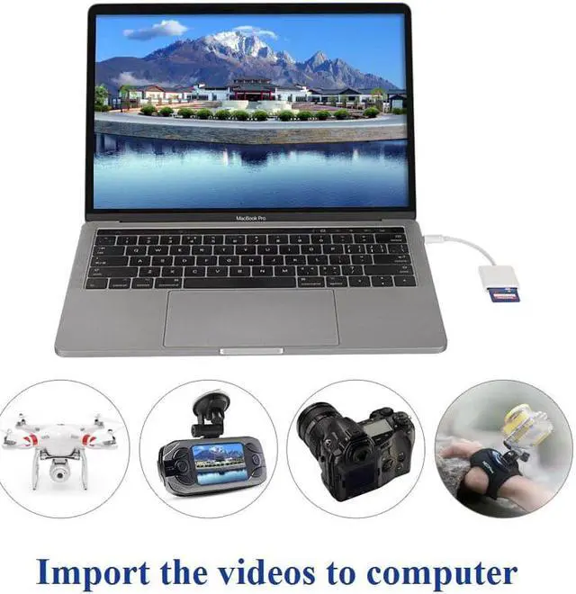 Alt view image 5 of 5 - Speed Type-C SD Card Reader Camera Kit Compatible Needn't APP OTG Data Cable For Xiaomi 6 GALAXY S8 Macbook Pro