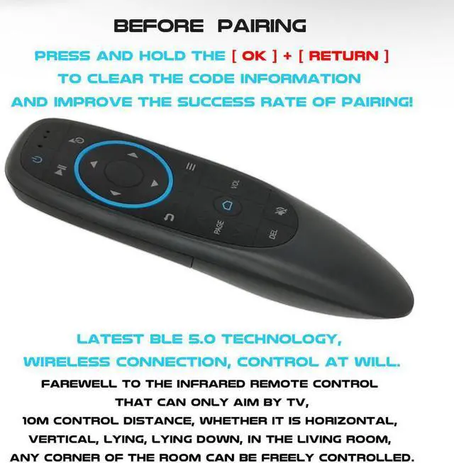 Alt view image 3 of 5 - Air Remote Mouse G10 BLE 5.0 Air Mouse Remote Control 2.4GHz Mini Fly Mouse For Android Shield TV Box