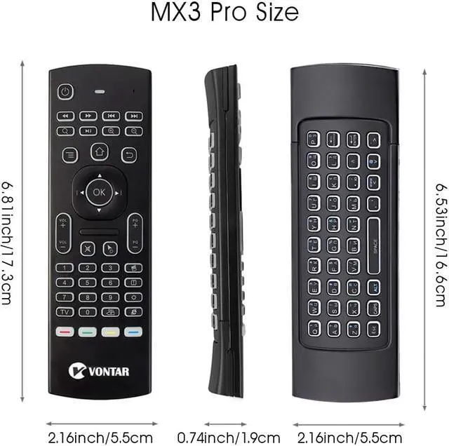 Alt view image 5 of 5 - Air Mouse Smart Voice Remote Control Backlit  Pro 2.4G Wireless Keyboard IR Learning For Android 9.0 TV BOX Android 10