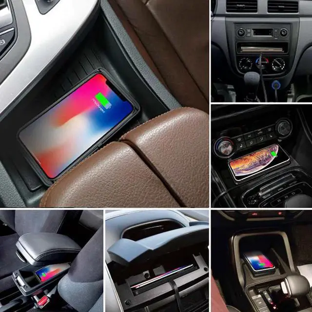 Alt view image 2 of 5 - Universal Wireless Car Charger for iphone X 8 11 pro  Charging Dock Pad  S9 S20  Fast Charger Dashboard Holder Stand