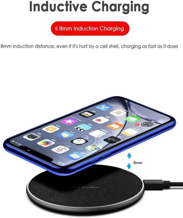 Alt view image 2 of 5 - 10W Qi Wireless Charger For IPhone 11 Pro Xs Max X Xr 8 Induction Fast Wireless Charging Pad For  S20 S9 S10  Mi 9