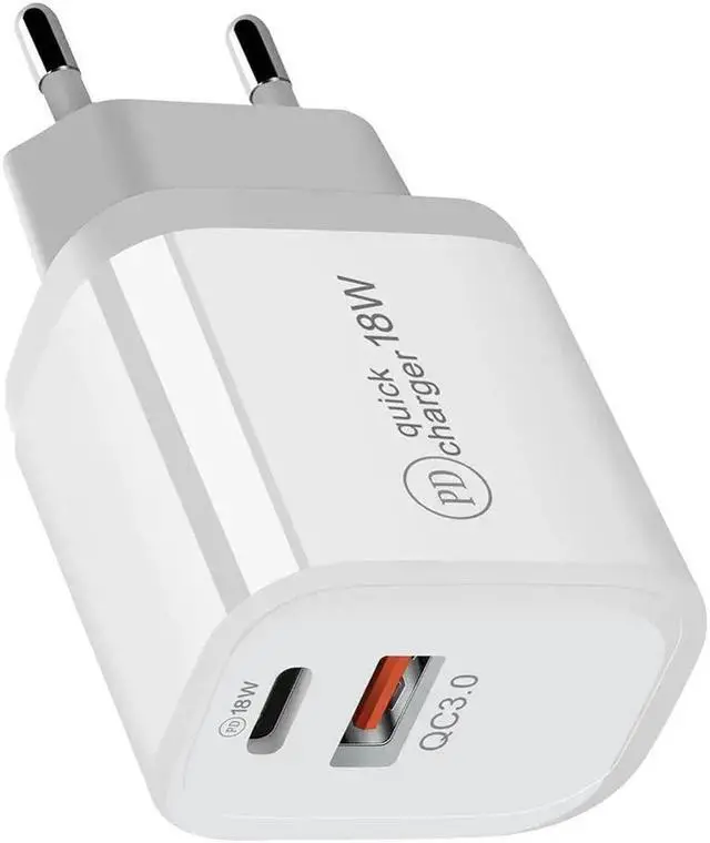 Main image of 18W PD QC 3.0 Dual USB Charger Quick Charge EU US EU AU Plug for iPhone X 8 plus Note 9 10 Power Delivery Mobile Phone Adapter
