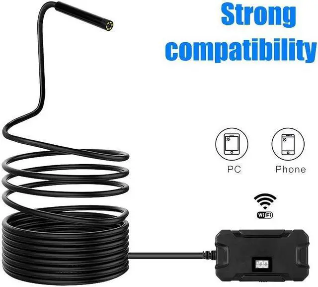 Alt view image 5 of 5 - 5.5mm WIFI Endoscope camera with battery screen display HD1080p waterproof inspection borescope for Iphone android phones