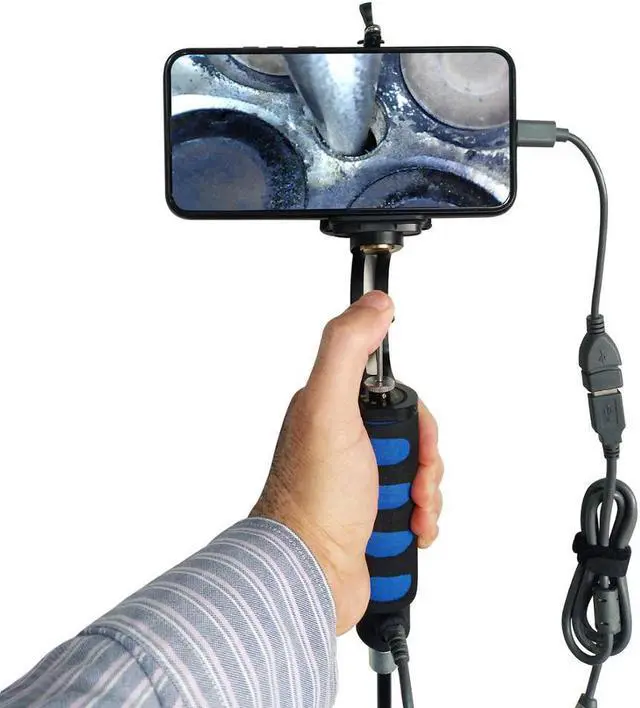 Alt view image 2 of 5 - Industrial Endoscope Camera Rotatable Borescope 720P Rotary Endoscope USB Car Pipe Inspection Camera for Android IOS Phone