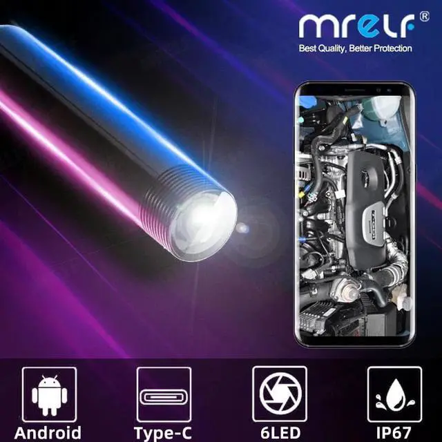 Main image of 7mm 5.5 Endoscope Camera Flexible IP67 Endoscopic Waterproof 6 LEDs Inspection Endoscope Camera for Android Micro USB OTG Type C