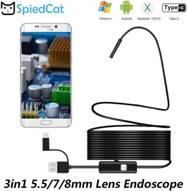Main image of 3in1 5.5/7/8mm mini Lens 1/2/3.5/5/10M Android Typec-C/USB Waterproof Endoscope Inspection BorescopePipe Tube Inspection Camera