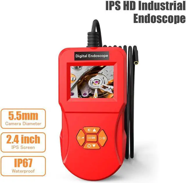 Alt view image 4 of 5 - 1 Pc Digital Endoscope IP67 Handheld IPS Screen Digital Endoscope Industrial Endoscope Inspection Camera for Auto Car