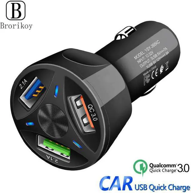 Main image of 3A USB Car Charger Quick Charge 3.0 Fast Car Charging For Samsung S10 S9 S20 Plus iPhone 11 X Xs XR QC3.0 Charger Car-Chargers