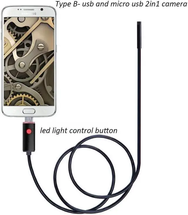 Alt view image 2 of 5 - 5.5mm Lens 1M/2M Soft Wire Android USB Endoscope Camera USB Pipe Inspection Endoscope OTG USB Borescope Camera Mini Camera