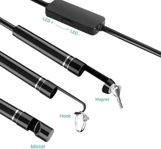 Alt view image 4 of 5 - Endoscope Camera Mini Waterproof Soft Cable Inspection Camera 8mm 1M USB Endoscope Borescope IOS Endoscope For Iphone