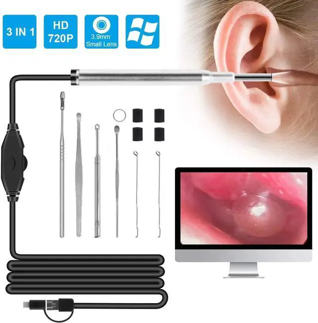 Main image of 3.9 mm Otoscope Camera USB Ear Endoscope Type c Ent Nose Inspect Cameras Wifi Borescope Cam for Adult Child on Android Phone PC