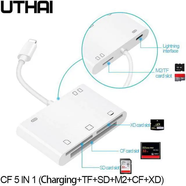 Alt view image 3 of 5 - C16 Multi In 1 Card Reader Lightning To SD USB Adapter For iphone 8 X 11 usb3.0 Converter TF CF SD Card reading All in 1