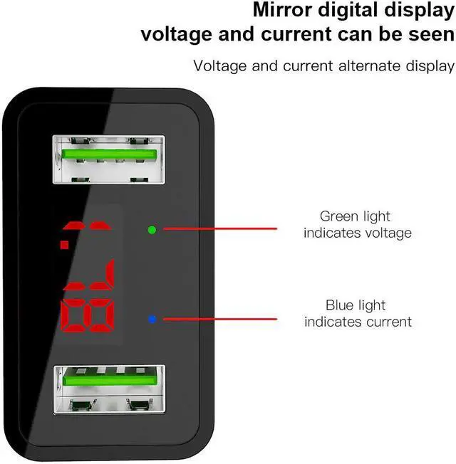 Alt view image 4 of 5 - LED Display USB Charger for iPhone 11 iPad Plug Fast Wall Charger for Samsung Xiaomi Huawei Mobile Phone adapter Charger