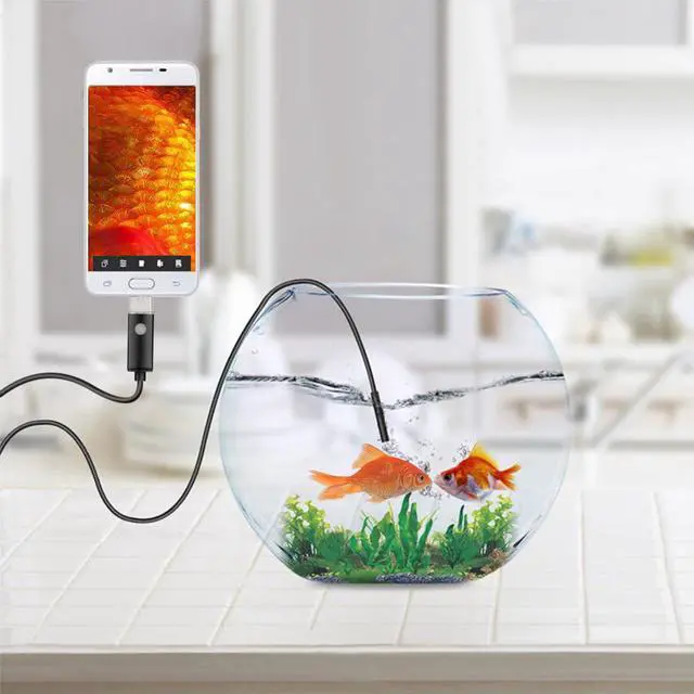 Alt view image 2 of 5 - 1-10M 8mm USB Endoscope 2 in 1 IP67 Waterproof Borescope Inspection Camera 1080P 2Mp with 6 LED USB Adapter for Android Phone