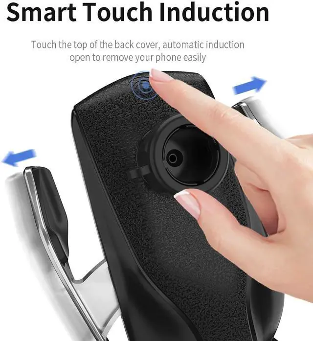 Alt view image 3 of 5 - Automatic Clamping 10W Car Wireless Charger for iPhone XS 11 Pro Samsung Xiaomi Infrared Sensor Car Phone Holder Charger