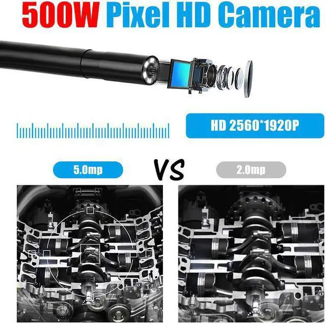 Alt view image 2 of 5 - 2m/10m WiFi 5.0MP HD Endoscope Camera USB 5.5MM IP67 Waterproof Borescope Inspection Camera For Android iOS Tablet PC