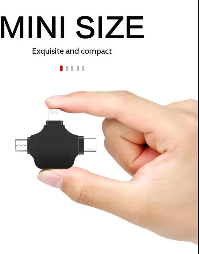 Alt view image 3 of 5 - C66 For iPhone Android Type-C USB3.0 4 In 1 OTG Adapter Multi All In 1 Card Reader Connect U Flash Drive Mouse For IOS13