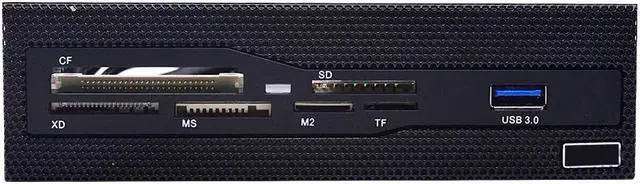 Alt view image 4 of 5 - Multifunctional All in One Front Panel USB 3.0 MS M2 CF XD TF SD Card Reader 5.25" Media Dashboard for PC Desktop CD-ROM